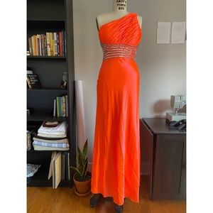Orange and Pink Iridescent Prom Dress